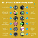 PILPOC theFube Fidget Cube with 12 Sides - Handy Anxiety Toys for Kids and Adults - Fidget Dice for Stress Relief & Focus - Anti Stress Cube for ADHD, ADD, with Carry Case (Green & Mix)