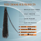 Ocean Wave Crochet Hair For Black Women 24 Inch 8 Packs Deep Wave Curly Braiding Hair Extensions Soft Crul Crochet Hair For Boho Braids(24inch, 8pack, black)…