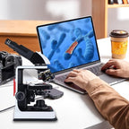 40X-2500X Microscope Laboratory Microscope for Adults with LED, Double 3D Mechanical Stage, Abbe Spotting Scope for Students Children Adults Laboratory Education Science Doppelt Tisch