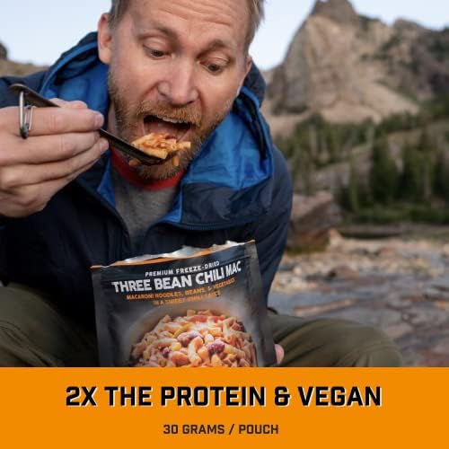 Peak Refuel Three Bean Chili Mac | Vegan | Freeze Dried Backpacking and Camping Food | Amazing Taste | High Protein | Quick Prep | Lightweight Meals