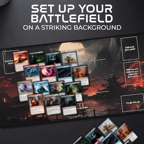 Ships Next Day, Made in USA - Customizable Collectible Card Game Mat for Competiton or Casual Play - Tournament Legal Playmat with Personalized Design Option, Choose Your Own Layout, 24x14