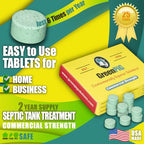 Green Pig Septic Tank Treatment Pucks – Enzyme & Bacteria-Based Treatment for Preventative Septic Maintenance, Helps Reduce Odors & Buildup, 2-Year Supply (12 Pucks)