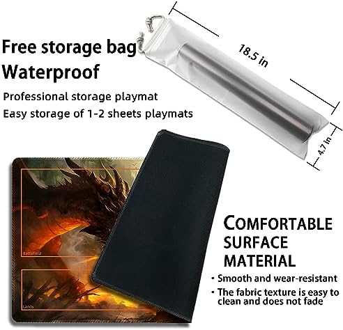 Playmat for MTG, with Free Storage Bags,Game Mat 24 x 14 inches, TCG and Board Game Mat for Cards,Mousepad Desk Mats (with Zones,Magic Mat 15)