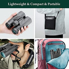 Adorrgon 12x42 HD Binoculars for Adults High Powered with Phone Adapter, Tripod and Tripod Adapter - Large View Binoculars with Clear Low Light Vision - Binocular for Bird Watching Cruise Travel