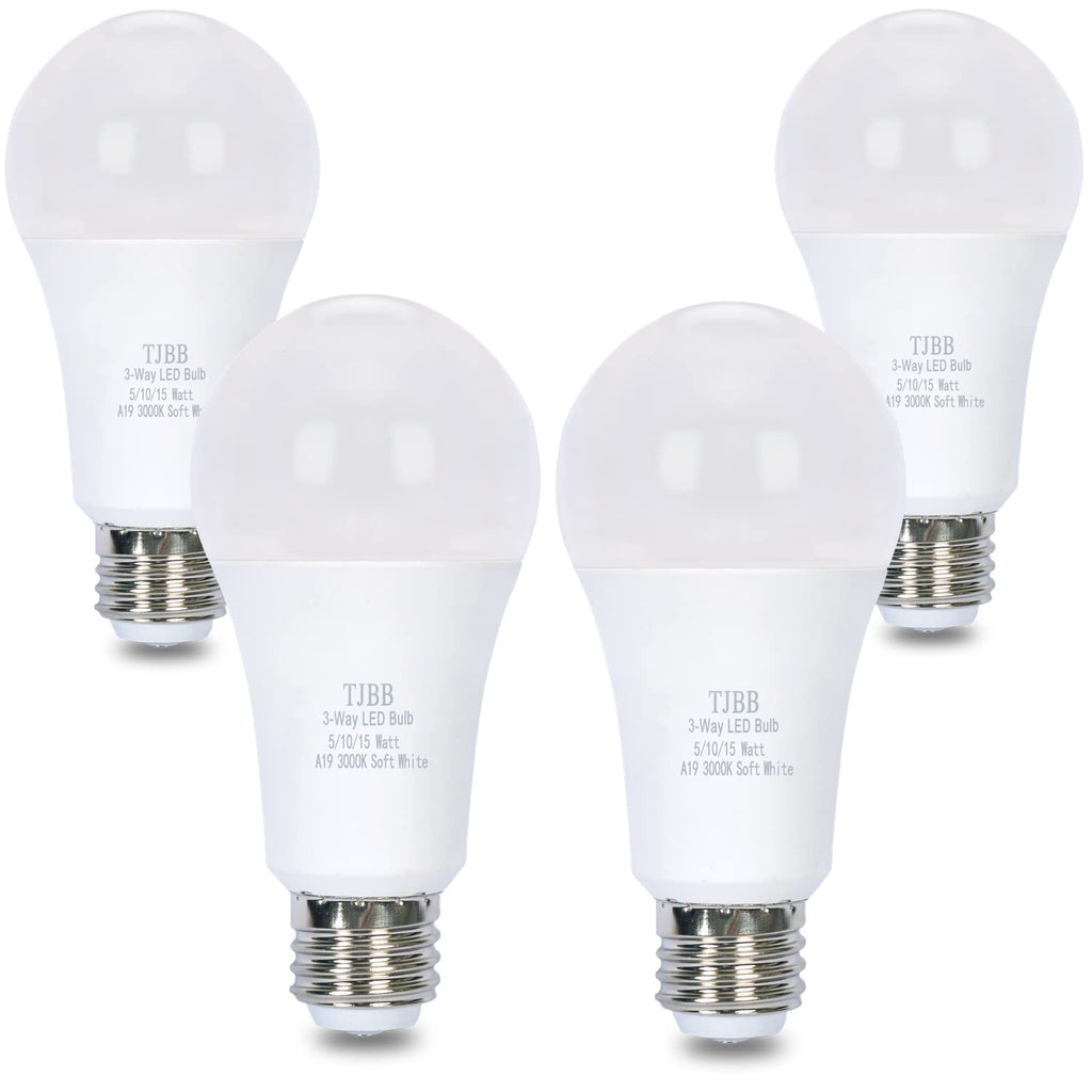 6-Pack 3 Way Bulb 30 70 100W Replacement LED Light Bulbs, Daylight 5000K, Three Way A19 Bulbs with E26 Base for Floor Lamps, Table Lamps