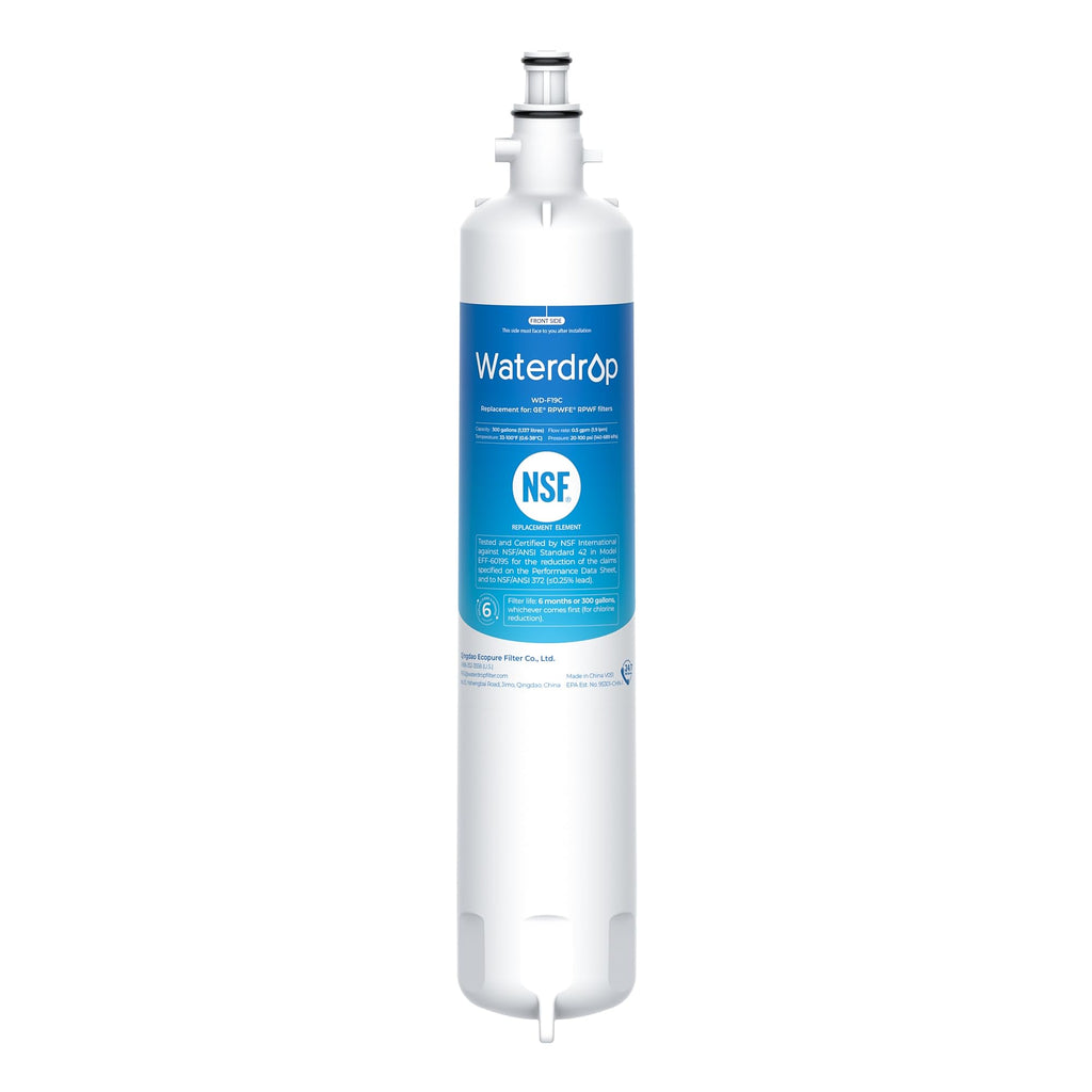 Waterdrop WD-F19C Replacement for GE® RPWFE®, RPWF (Built-in CHIP) Refrigerator Water Filter, Compatible with GFE28GYNFS, GFE28GELDS, PFE28KELDS, PFE28KYNFS, GFD28GELDS, PWE23KELDS