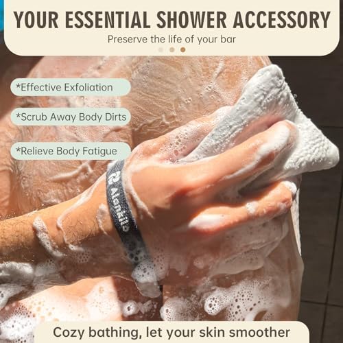 2 Pieces Soap Bags for Soap Bars, Exfoliating Soap Saver Bags, Foaming Bar Soap Pouches for Use in Baths or Showers(Dark Gray)
