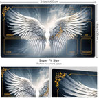 DEGDFSGR for MTG Playmat with Zones 24 x 14 inches for TCG Playmats Non-Slip Rubber Base Commander Play Mat for Magic The Gathering Playmat Iorcana Trading Card Game, Sacred Angel Wing