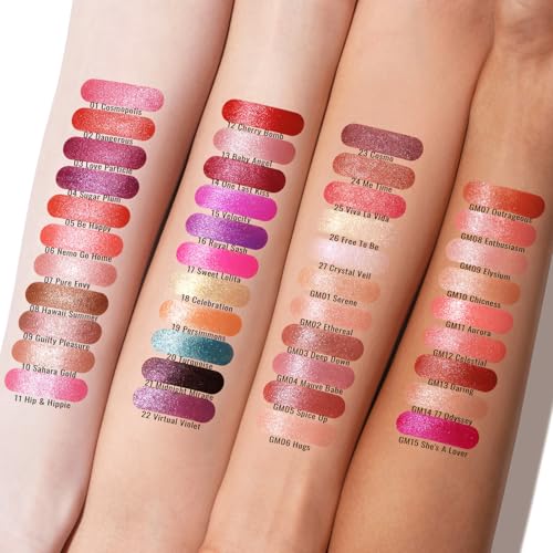Oulac Matte Lipstick with Metallic Shine, Comfortable Creamy Texture, Smooth No Grainy Feeling, Vegan & Gluten Free, Full-Coverage Lip Colour 4.3 g, GM15 She's A Lover