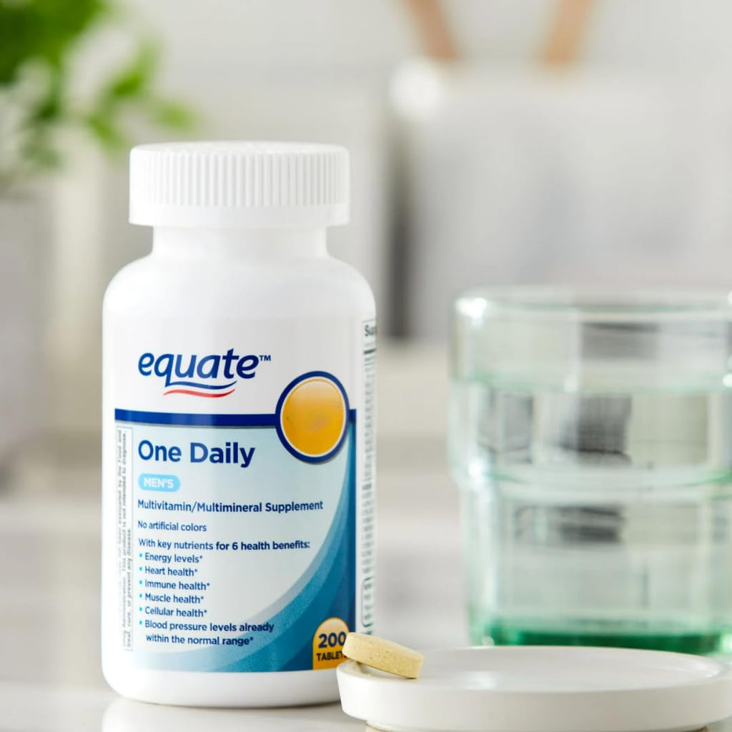 AGILIPET Equate One Daily Men's Multivitamin, Multimineral Supplement Tablets for Adult Men, 200 Count Sticker