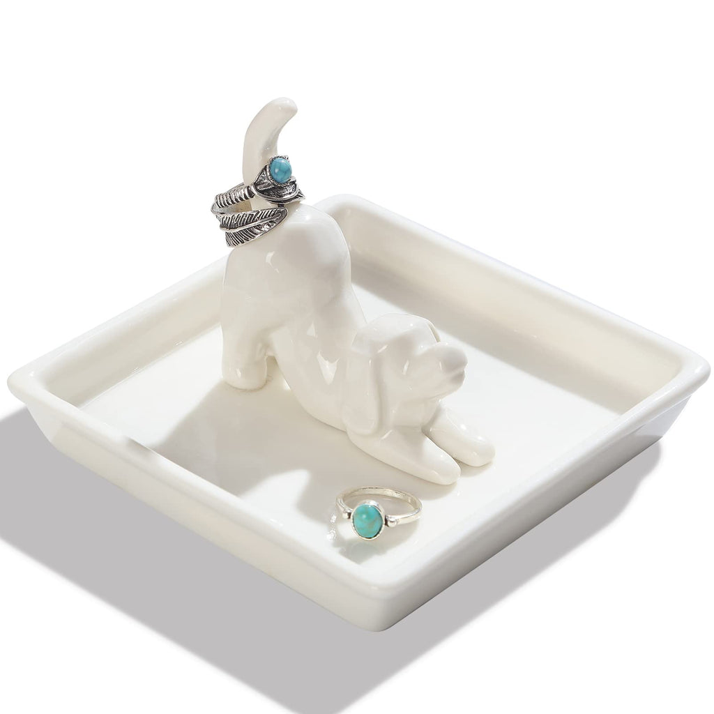 PUDDING CABIN Dog Mom Gifts for Women, Dog Ring Holder Dish Jewelry Holder, Dogs Lover Gift for Women Friends Female Mom Grandma Aunt as Mothers Day Birthday Wedding Christmas Gift