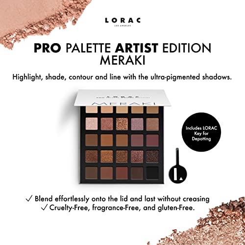 LORAC PRO Matte & Shimmer Eyeshadow Palette, Metallic High Pigmented, Mirror Compact