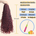 24 Inch Goddess Box Braids Crochet Hair 8 Packs Boho Crochet Braids for Black Women Boho Box Braids Crochet Hair Bohemian Crochet Box Braids Hair Extensions (24inch, Bug#)