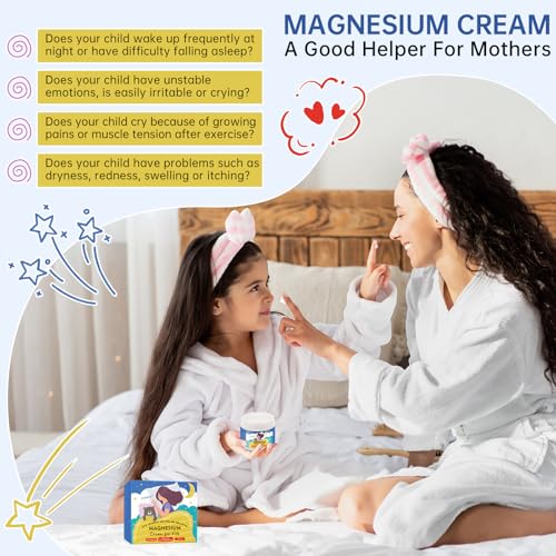 Magnesium Lotion for Kids & Babies - 2PCS Bedtime Magnesium Cream for Sleep Kids - Natural Organic Baby Magnesium Sleep Lotion Soothing Skin & Relaxation for All Skins