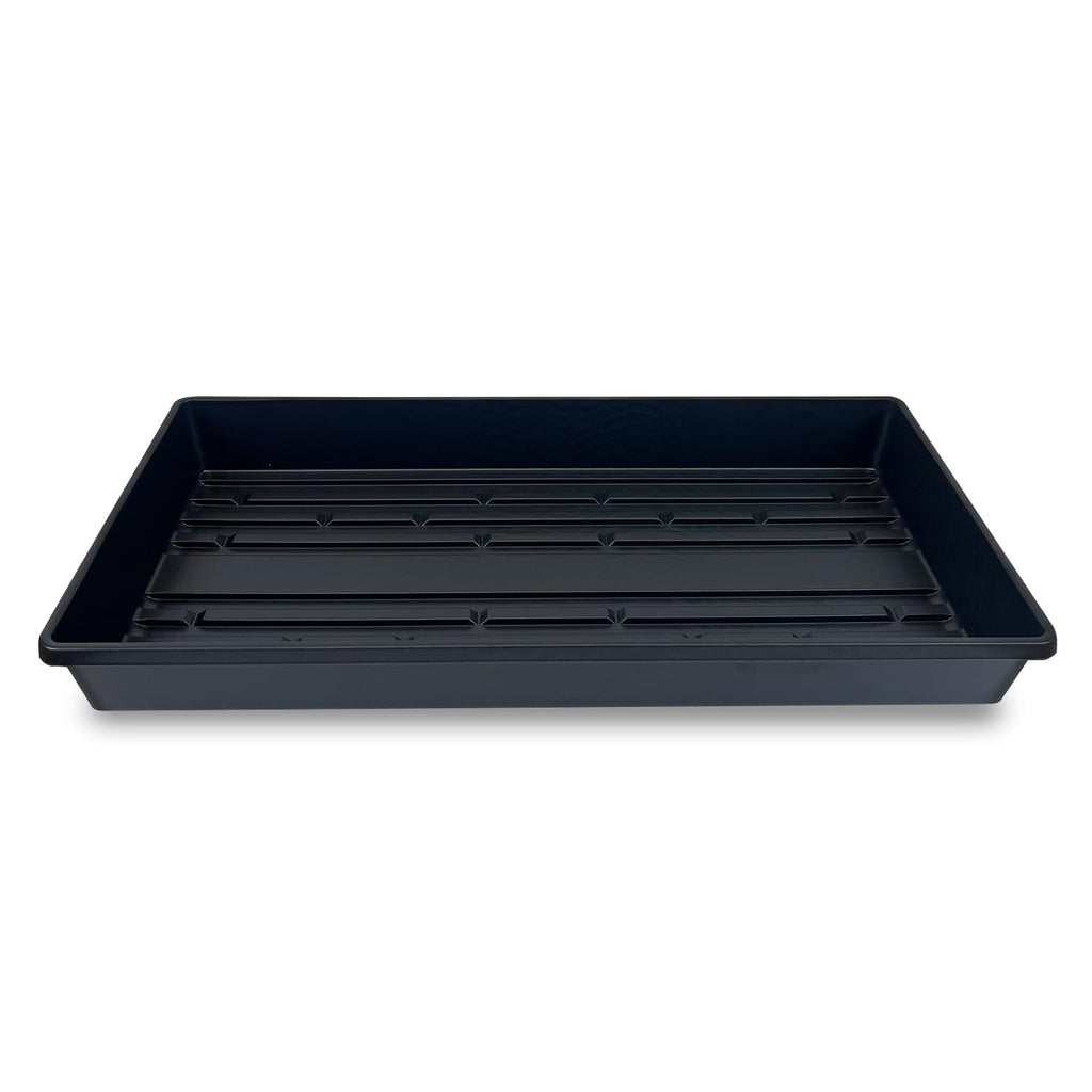 Living Whole Foods 5 Pack of Durable Black Plastic Growing Trays (Without Drain Holes) 21" X 11" X 2" - Flowers, Seedlings, Plants, Wheatgrass, Microgreens & More