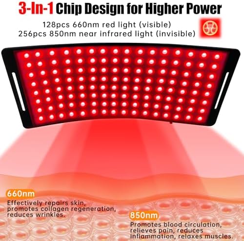 Red Light Therapy for Face and Body, 10-in-1 Multifunction Red Light Therapy Lamp with Stand, 660nm Red Light & 850nm Near Infrared Light Therapy Device with Red Light Therapy Belt and Stand
