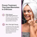l.a.b Light Therapy Acne Patch, 2-Pack, LED Red and Blue Light Hydrocolloid Acne Patches, Fast Acting 3 Minute Skin Care Pimple Patch Spot Regimen for Zits, Blemishes, 60 Uses