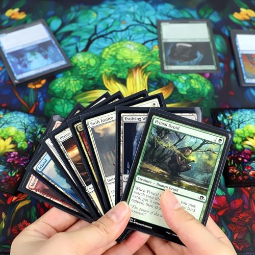 MTG Playmat, TCG Card Game Playmat, Stitched Edge, Non-Slip Rubber Bottom - 24 x 14 inch - Forest