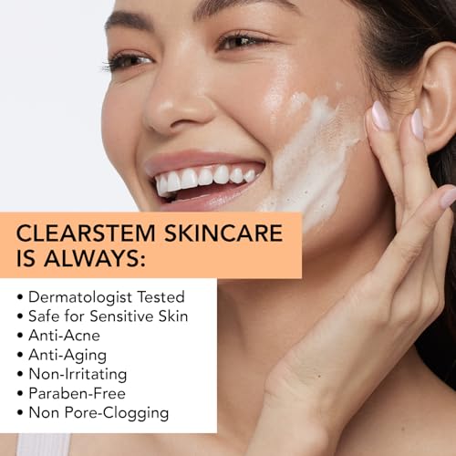 CLEARSTEM - GENTLECLEAN Vitamin C Infused Calming Wash - Facial Cleanser, Makeup Remover - Goldenseal + Green Tea - Facial Skin Care Products - Vegan, Gluten Free, Cruelty Free - 6 fl oz / 207ml