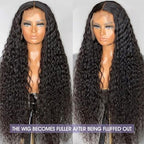 Lemoda 210% Density 13x6 Full Lace Frontal Wig Water Wave Virgin Human Hair Wigs Deep Wave 13x6 HD Lace Front Wigs For Black Women Wet and Wavy Wig 12A