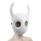 Lanmachoice White Knight Mask with Round Horns – Cosplay Costume Thickened PVC Mask for Halloween & Game-Inspired Looks