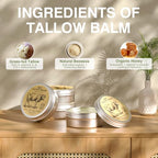 Beef Tallow for Skin, Tallow and Honey Balm,Tallow Face Moisturizer, Natural Organic Grass-Fed Beef Tallow Balm with Raw Honey Moisturizing Cream for Body Lotion Skin Care