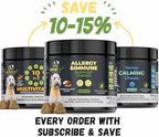 Googipet Dog Allergy Chews, Dog Allergy Relief & Itchy Skin Relief, Skin & Coat Supplement +Bee Pollen, Colostrum for Dogs, Coconut Oil, Probiotics, & Omega 3 Fish Oil to Reduce Constant Scratching