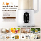 8 in 1 Automatic Nut Milk Maker, Almond Milk Maker,40oz （1200ML）Automatic Soy Milk Maker for Homemade Oat, Coconut, Soy, Plant Based Milks with Delay Start/Keep Warm/Boil Water