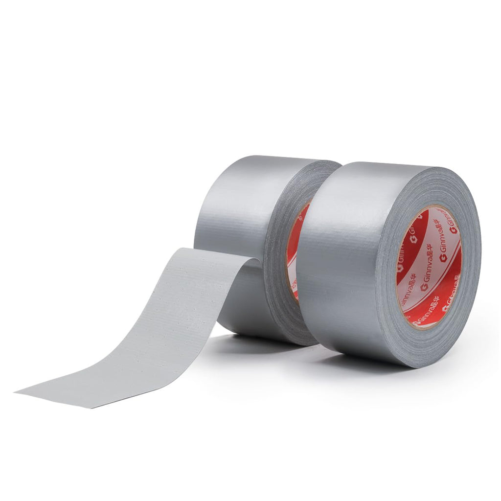 G GINNVA Heavy-Duty Duct Tape 2 Inch x 30 Yards (2-Pack), 10 Mil Thick, Waterproof, Strong Adhesive for Repair, No Residue, All Weather, Rubberized Fabric Tape for Indoor & Outdoor Use（Total 60YD）