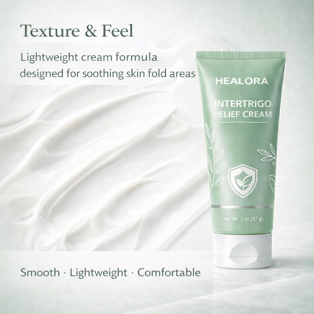 Hlonns Healora Intertrigo Cream, Skin Fold Care & Chafing Support Cream, With Zinc Oxide Undecylenic Acid, Witch Hazel Extract, Tea Tree Oil, Supports Skin Comfort, for Friction-Prone Areas, 2 oz (2)