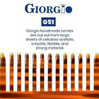 Giorgio G51 Wide Tooth Combs for Women Detangling Comb, Wide Teeth Pocket Comb for Thick Curly Wavy Hair. Hair Detangler Comb For Wet and Dry Everyday Care. Handmade, Saw-Cut and Hand Polished (3.75")