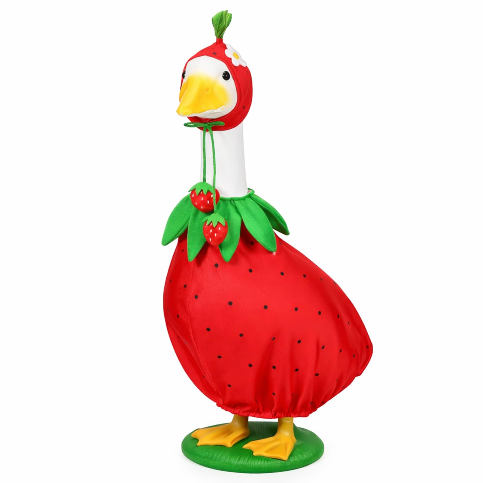 GANSHAYA Strawberry Porch Goose Outfits Strawberry Goose Clothes for Outdoor Garden Yard Patio Lawn Goose Statue