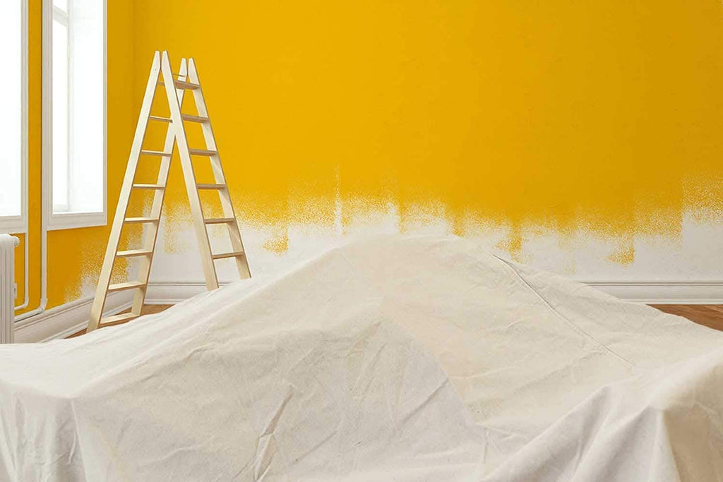 ZUPERIA Canvas Drop Cloth for Painting (Size 5'x20' Feet Pack of 4) Pure Cotton Painters Drop Cloth for Painting, Furniture & Floor Protection, All Purpose Thick Canvas tarp with Double Stitched Edges