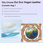 Wandering Nature Makeup Bag for Purse Cosmetic Bags for Women Make Up Organizer Travel Pouch Pencil Case with Slip-in Pockets Vegan Leather,Patent Pending