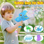 3 Bubble Guns Kids Toys - Rechargeable Bubbles Machine Outside Toys for Ages 3-5 Birthday Gift 3 4 5 6 7 8 Year Old Christmas Stocking Stuffers New Year Eve Gift Easter Valentine (Green+Blue+Purple)