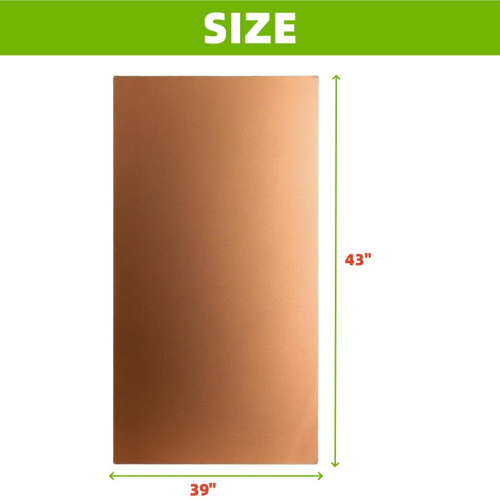 Amradield Pure Copper Faraday Fabric Cloth 39"x43" for WiFi Cell Bluetooth GPS Grounding Mobile Phone Copper Fabric Material Reduce Harmful Signals Protection Certified Healthy
