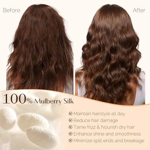 YANIBEST 22 Momme 100% Mulberry Silk Sleep Cap SilK Bonnet for Women - Natural Silk Sleeping Cap Hair Bonnet Silk Scrunchies