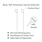 Reffeer Solid 925 Sterling Silver Chain Dangle Earrings Tassel for Women Teen Girls Long Dangle Earrings Minimalist Threader Earrings (A-Silver)