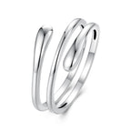 MUNDELL 925 Sterling Silver Simple Multi-layer Open Ring Adjustable Ring for Women Stackable Ring Fine Jewelry
