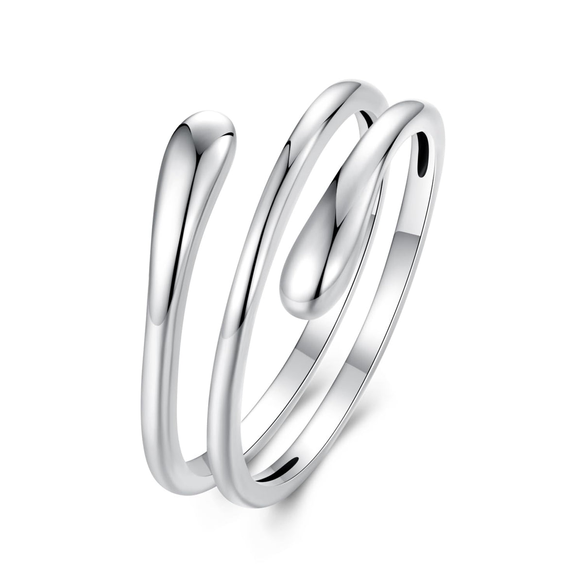 MUNDELL 925 Sterling Silver Simple Multi-layer Open Ring Adjustable Ring for Women Stackable Ring Fine Jewelry