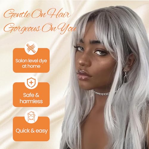 Silver Gray Hair Dye Shampoo 3-in-1 Champu Para Canas Mujer, Instant Herbal Hair Color Treated Shampoo, Long Lasting Easy to Use, for Women Men Valentine's Day Gift, 500ml