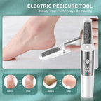 Electric Foot Callus Remover, Rechargeable Electronic Foot File Foot Scrubber Pedicure Kits, Professional Pedicure Tools Smooth Pedicure Wand, Foot Care for Dead Skin Ideal Gift, 3 Rollers,3 Speeds