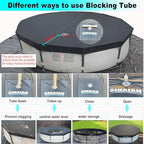 SIHAIAN 12 Ft Pool Cover, with Automatic Drain Round Pool Cover, One-Piece Quick Installation and Removal Above Ground Pool Cover, Preventing Waterlogging, UV Protected Solar Swimming Pool Cover