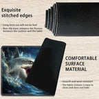 Playmats for Magic: The Gathering MTG Card Game Mat Plus 50 Pcs Card Sleeves, 24 x 14 inch TCG Mat with Stitched Edge for Commander Deck Duskmourn Board Game, Dragon and White Shark