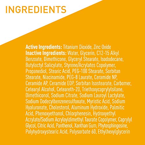 CeraVe 100% Mineral Sunscreen SPF 30, Face sunscreen With Zinc Oxide & Titanium Dioxide, Hyaluronic Acid + Niacinamide + Ceramides, Oil Free, Travel Size 2.5 oz