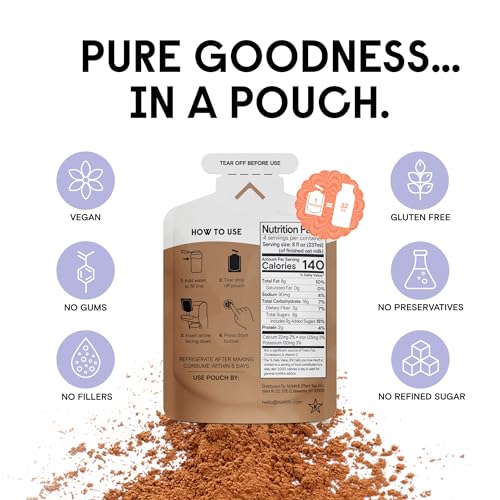 Numilk Pouches 4-Pack - Chocolate Oat - Creamy Plant-Based Milk in Seconds - Easy-to-Use with the Numilk Nut Milk Maker Machine - Dairy Free Milk Beverage - One Pouch Makes 32oz