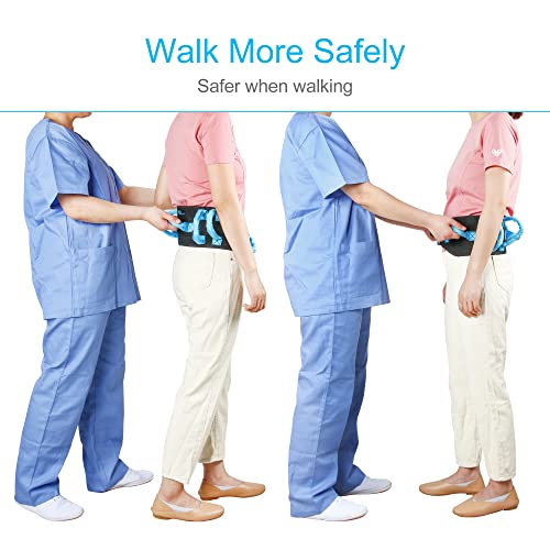 REAQER Transfer and Walking Gait Belt with 7 Handles for Patient Care(Adjustable Waist Circumference:31"~51")