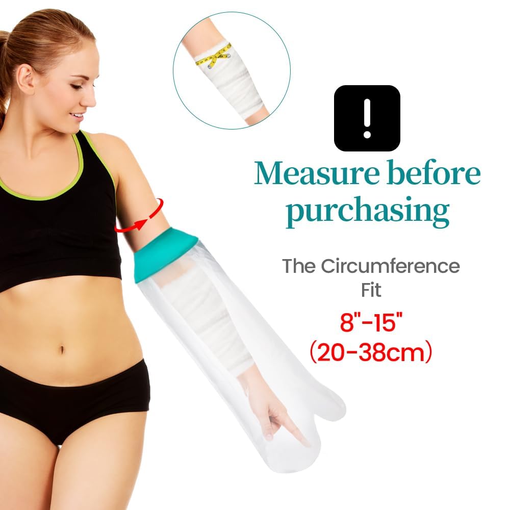 CIVJET Cast Covers for Shower Arm, Waterproof Cast Cover Arm for Swimming, Cast Shower Cover, Water Proof Cast Protector for Adult, Sleeve for Showering, Elbow, Hand (Diameter - 6.3")