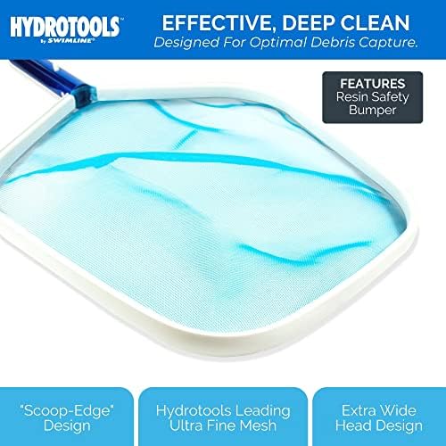 Swimline HYDROTOOLS 8028 Premium Aluminum Leaf Skimmer Net Head Cleaner | For Swimming Pool Spa Fountain Pond Hot Tub | Leaves Bugs Debris Fine Cleaning Maintenance | Heavy Duty Extra Large