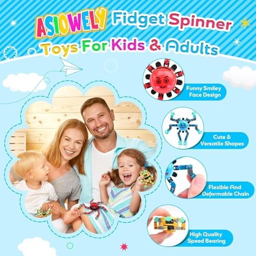 Transformable Fidget Spinner Toys for Kids and Adults,8 PCS Finger Sensory Toy for Teens with Autism ADHD Anxiety Relief,Birthdays Gifts Party Favors for Boys Girl Travel Stocking Stuffers